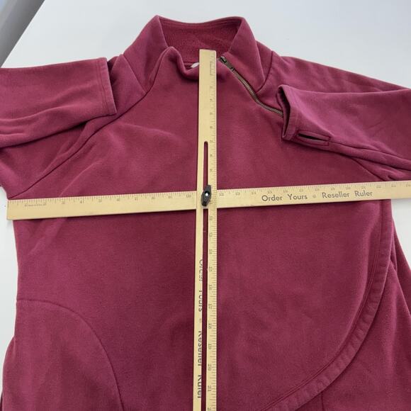 Athleta Pullover Fleece Womens 1X Plus Red Pink Cozy Karma Asym Quarter Zip - Picture 6 of 8